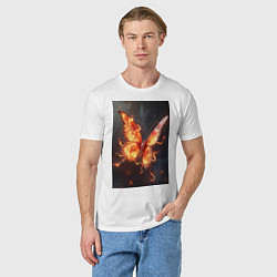 Футболка хлопковая мужская Огненная бабочка, цвет: белый — фото 2