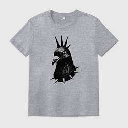 Футболка хлопковая мужская Панк голубь, цвет: меланж