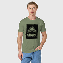 Футболка хлопковая мужская Акула с открытой пастью, цвет: авокадо — фото 2