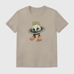 Футболка хлопковая мужская La Vaca Saturno Saturnita, цвет: миндальный