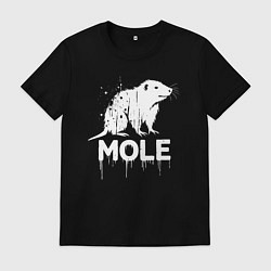 Футболка хлопковая мужская Крот в стиле белое граффити, цвет: черный