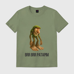Футболка хлопковая мужская Brr Brr Patapim Brainrot, цвет: авокадо