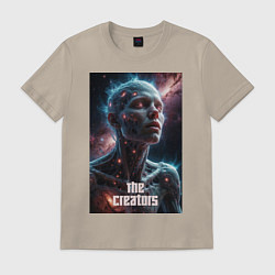Футболка хлопковая мужская The Creators - big space celestial, цвет: миндальный