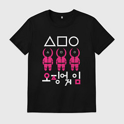 Футболка хлопковая мужская Три надзирателя, цвет: черный