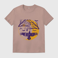 Футболка хлопковая мужская Полёт в Невермор, цвет: пыльно-розовый