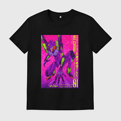 Футболка хлопковая мужская Евангелион 01 - Синдзи, цвет: черный