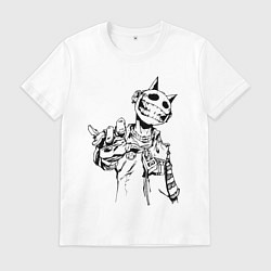 Футболка хлопковая мужская Человек смайл, цвет: белый