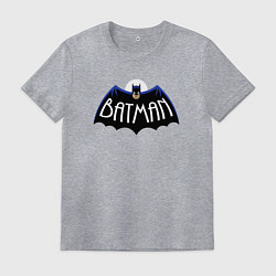 Футболка хлопковая мужская Мистер Бэтмен, цвет: меланж