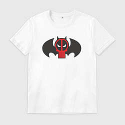 Футболка хлопковая мужская Batman Deadpool, цвет: белый