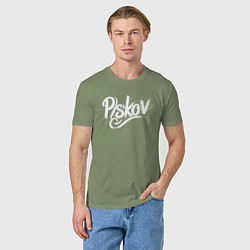 Футболка хлопковая мужская Псков с потеками краски, цвет: авокадо — фото 2
