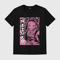 Футболка хлопковая мужская Клинок рассекающий демонов Nezuko бой, цвет: черный