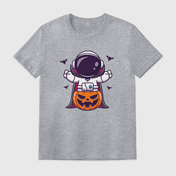Футболка хлопковая мужская Spaceman halloween, цвет: меланж