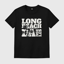 Футболка хлопковая мужская Los Angeles - Long Beach, цвет: черный
