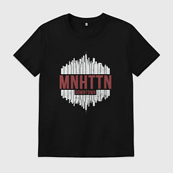 Футболка хлопковая мужская Manhattan downtown, цвет: черный