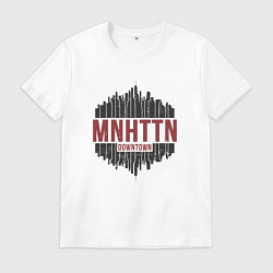 Футболка хлопковая мужская Manhattan downtown, цвет: белый