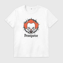Футболка хлопковая мужская Злобный клоун, цвет: белый