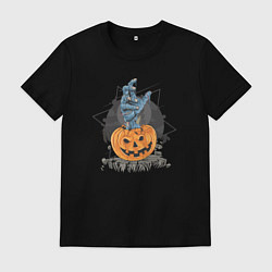 Футболка хлопковая мужская Зомби хэллоуин, цвет: черный