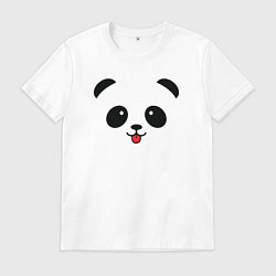 Футболка хлопковая мужская Весёлая панда, цвет: белый