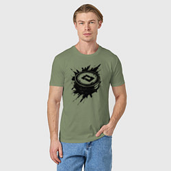 Футболка хлопковая мужская Чёрная хоккейная шайба, цвет: авокадо — фото 2