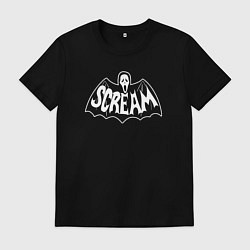 Футболка хлопковая мужская Scream bat, цвет: черный