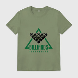 Футболка хлопковая мужская Billiards tournament, цвет: авокадо
