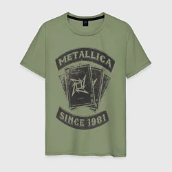 Футболка хлопковая мужская Metallica: since 1981, цвет: авокадо