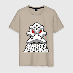 Футболка хлопковая мужская HC Anaheim Ducks, цвет: миндальный