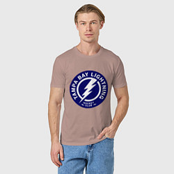Футболка хлопковая мужская HC Tampa Bay Lightning, цвет: пыльно-розовый — фото 2