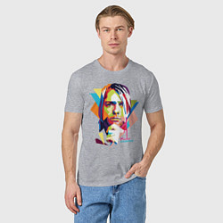 Футболка хлопковая мужская Kurt Cobain: Colors, цвет: меланж — фото 2