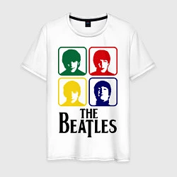 Футболка хлопковая мужская The Beatles: Colors, цвет: белый