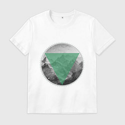 Футболка хлопковая мужская Горы, цвет: белый