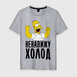 Футболка хлопковая мужская Ненавижу холод, цвет: меланж