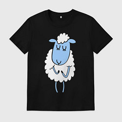 Футболка хлопковая мужская Милая овечка, цвет: черный