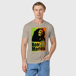 Футболка хлопковая мужская Bob Marley: Jamaica, цвет: миндальный — фото 2