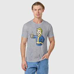 Футболка хлопковая мужская Fallout vault boy, цвет: меланж — фото 2