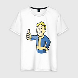 Футболка хлопковая мужская Fallout vault boy, цвет: белый