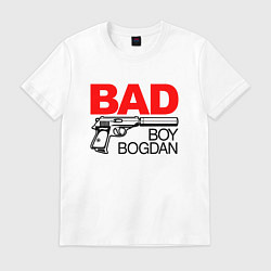 Футболка хлопковая мужская Bad boy Bogdan, цвет: белый