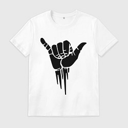 Футболка хлопковая мужская Жест рукой, цвет: белый