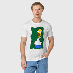 Футболка хлопковая мужская Homer mem, цвет: белый — фото 2