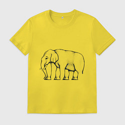 Футболка хлопковая мужская Сколько ног у слона, цвет: желтый