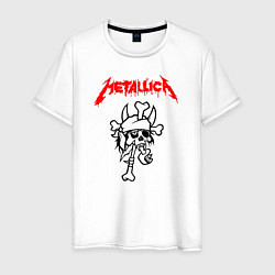 Футболка хлопковая мужская Metallica: Pushead Skull, цвет: белый