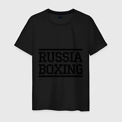 Футболка хлопковая мужская Russia boxing, цвет: черный