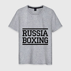 Футболка хлопковая мужская Russia boxing, цвет: меланж