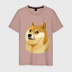 Футболка хлопковая мужская Doge, цвет: пыльно-розовый