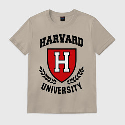 Футболка хлопковая мужская Harvard University, цвет: миндальный