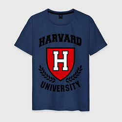 Футболка хлопковая мужская Harvard University, цвет: тёмно-синий