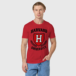 Футболка хлопковая мужская Harvard University, цвет: красный — фото 2