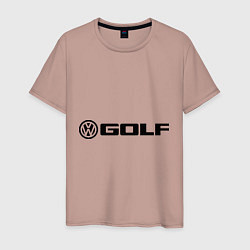 Футболка хлопковая мужская Volkswagen Golf, цвет: пыльно-розовый