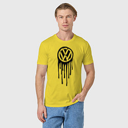 Футболка хлопковая мужская Volkswagen, цвет: желтый — фото 2