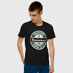 Футболка хлопковая мужская Hanneman, цвет: черный — фото 2
